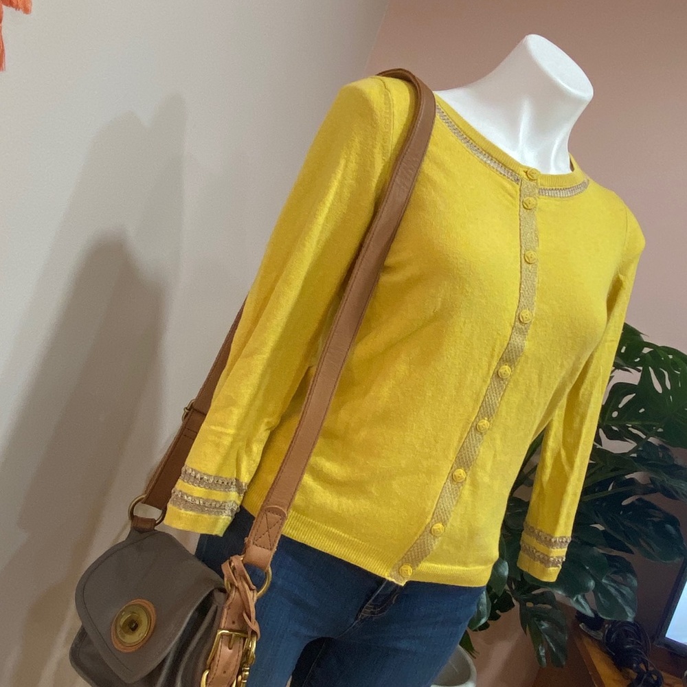 Anthropologie Sparrow Yellow cardigan Swearer S - Picture 2 of 14
